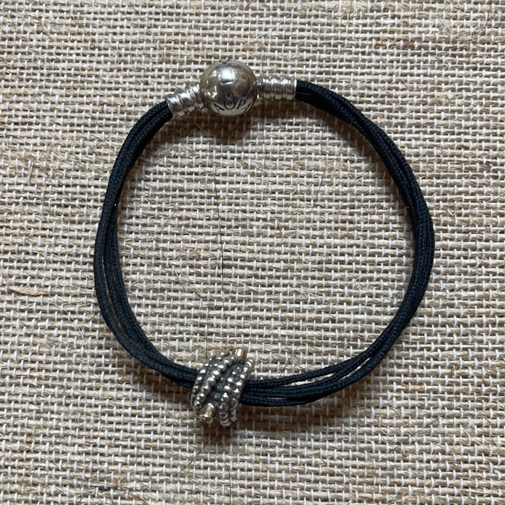 Pandora 14k diamond two tone 14k 925 bead